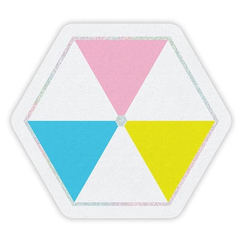 Beach Umbrella Napkins, Set of 20 Pastel Beach Umbrella Shaped Beverage Napkins with Silver Foil Details