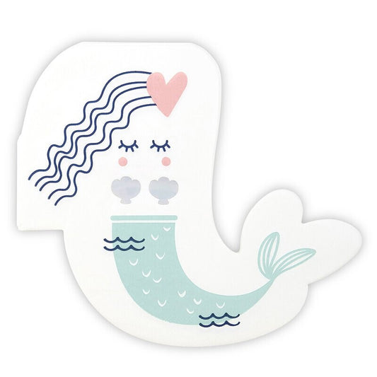 Mermaid Napkins, Set of 20 Jumbo Mermaid Shaped Napkins