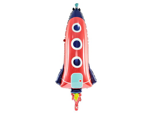 Large Rocket Mylar Balloon, 45" Rocket Ship Foil Balloon, Can Be Inflated With or Without Helium