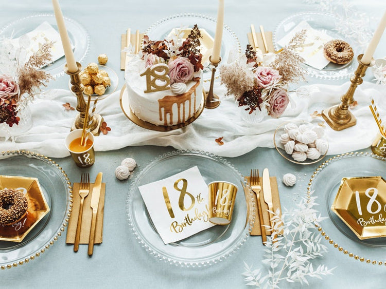 Gold Birthday Number Napkins, Set of 20 Birthday Napkins, Pick your Birthday Number: Available in 18, 21, 30, 40, 50, 60 and 70