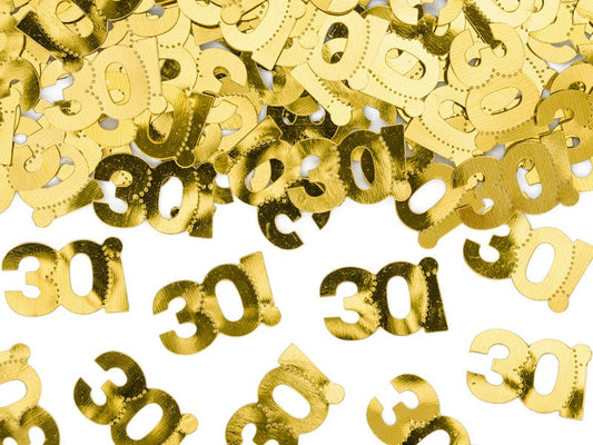 Gold Birthday Party Number Confetti, Add the Perfect Touch of Gold Sparkle To Your Next Birthday Party, Pick from 30, 40, 50, or 60!