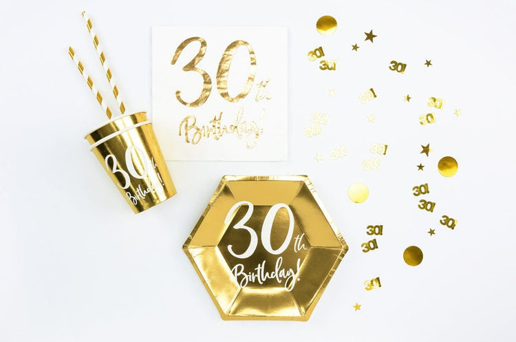 Gold Birthday Party Number Confetti, Add the Perfect Touch of Gold Sparkle To Your Next Birthday Party, Pick from 30, 40, 50, or 60!