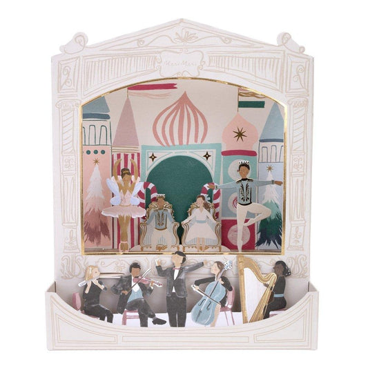 Nutcracker Theater Christmas Advent Calendar, Nutcracker-Themed Advent Box for Kids with Numbered Envelopes and Charm Bracelet