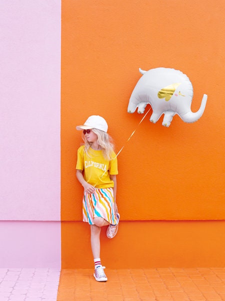 Elephant Balloon, 26" Mylar Elephant Balloon, Can Be Inflated With or Without Helium