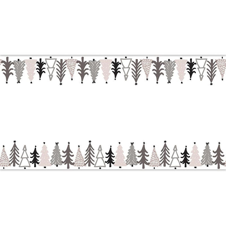 Christmas Village Trees Table Runner," Transform your Holiday Tablescape with this Stunning Christmas Tree Tree Paper Runner, 50' L x 18" W