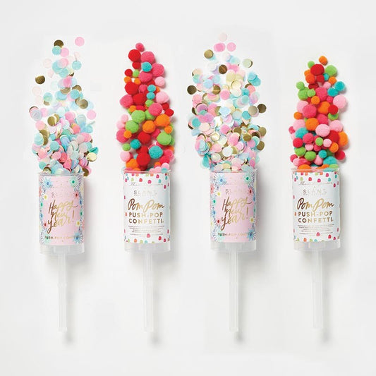 New Year's Eve Confetti Popper, Cocktail Design Pastel Confetti Popper, Set of 1