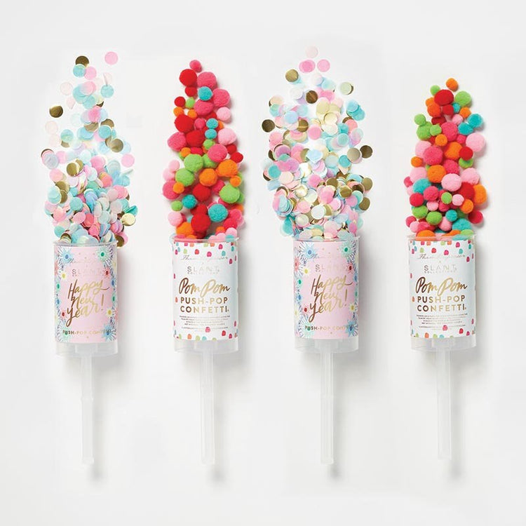 New Year's Eve Confetti Popper, Cocktail Design Pastel Confetti Popper, Set of 1