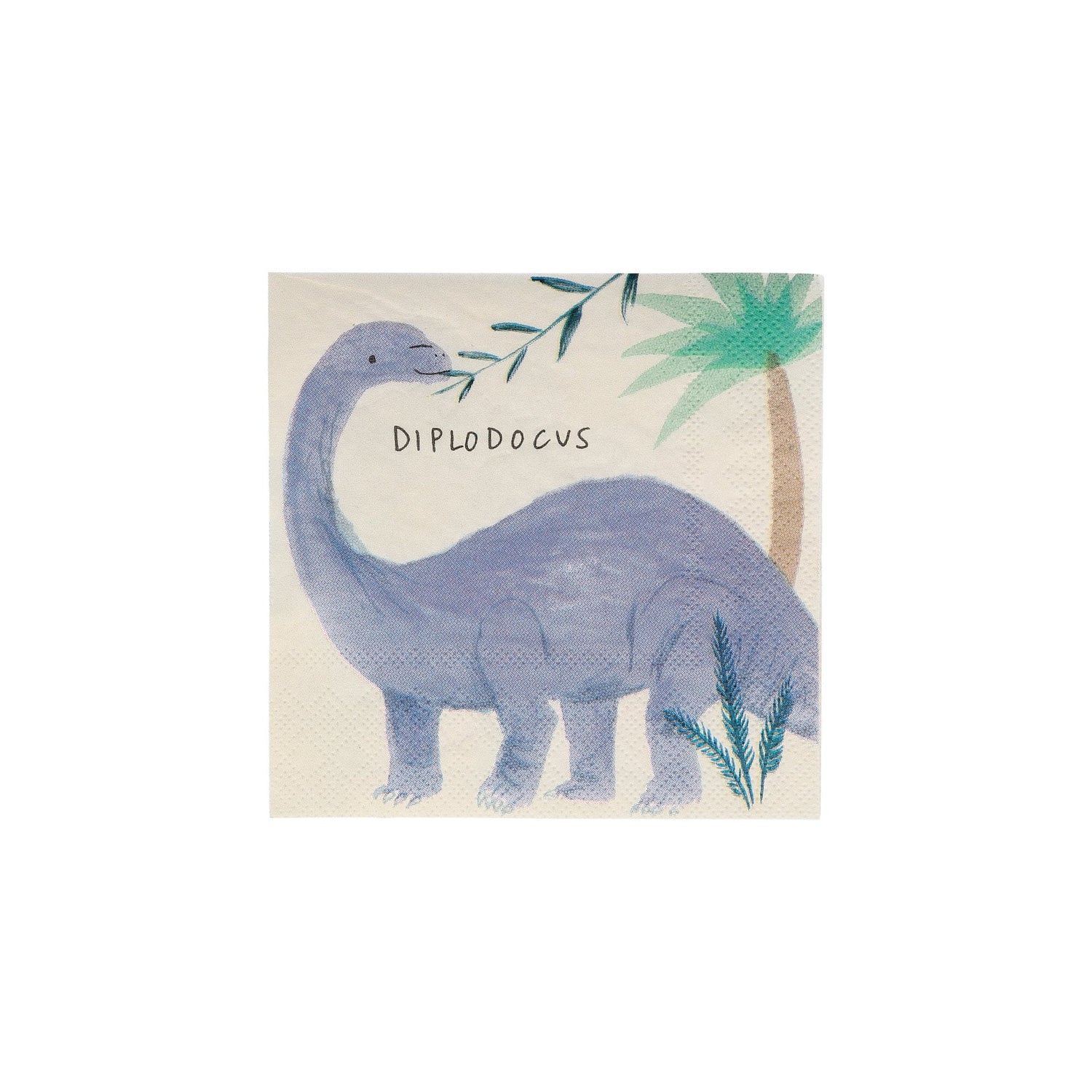 Dinosaur Party Napkins, Set of 16 Dinosaur Kingdom Small Paper Napkins by Meri Meri, 5" x 5" - Cohasset Party Supply