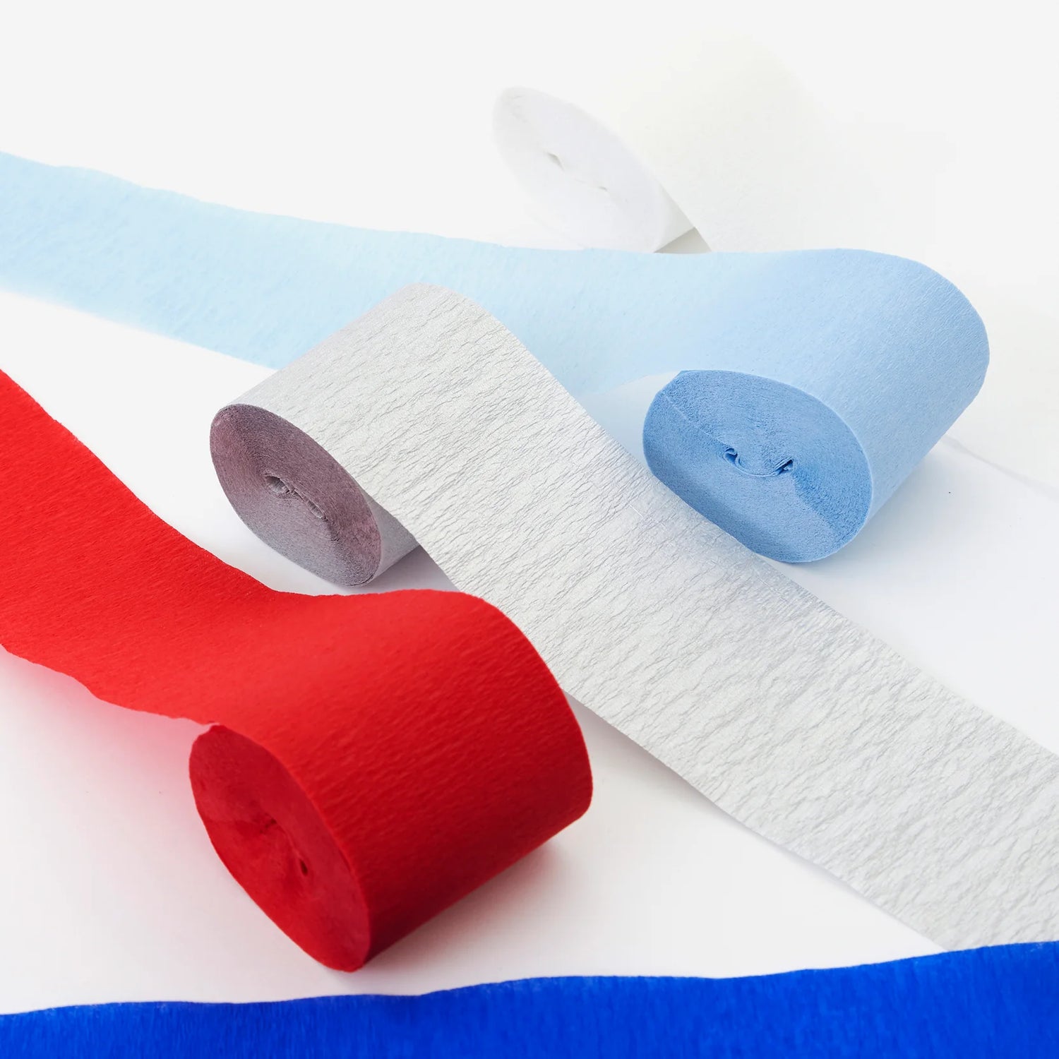 4th of July Streamers by Meri Meri, Includes 5 Colors of Crepe Paper Streamers - Cohasset Party Supply