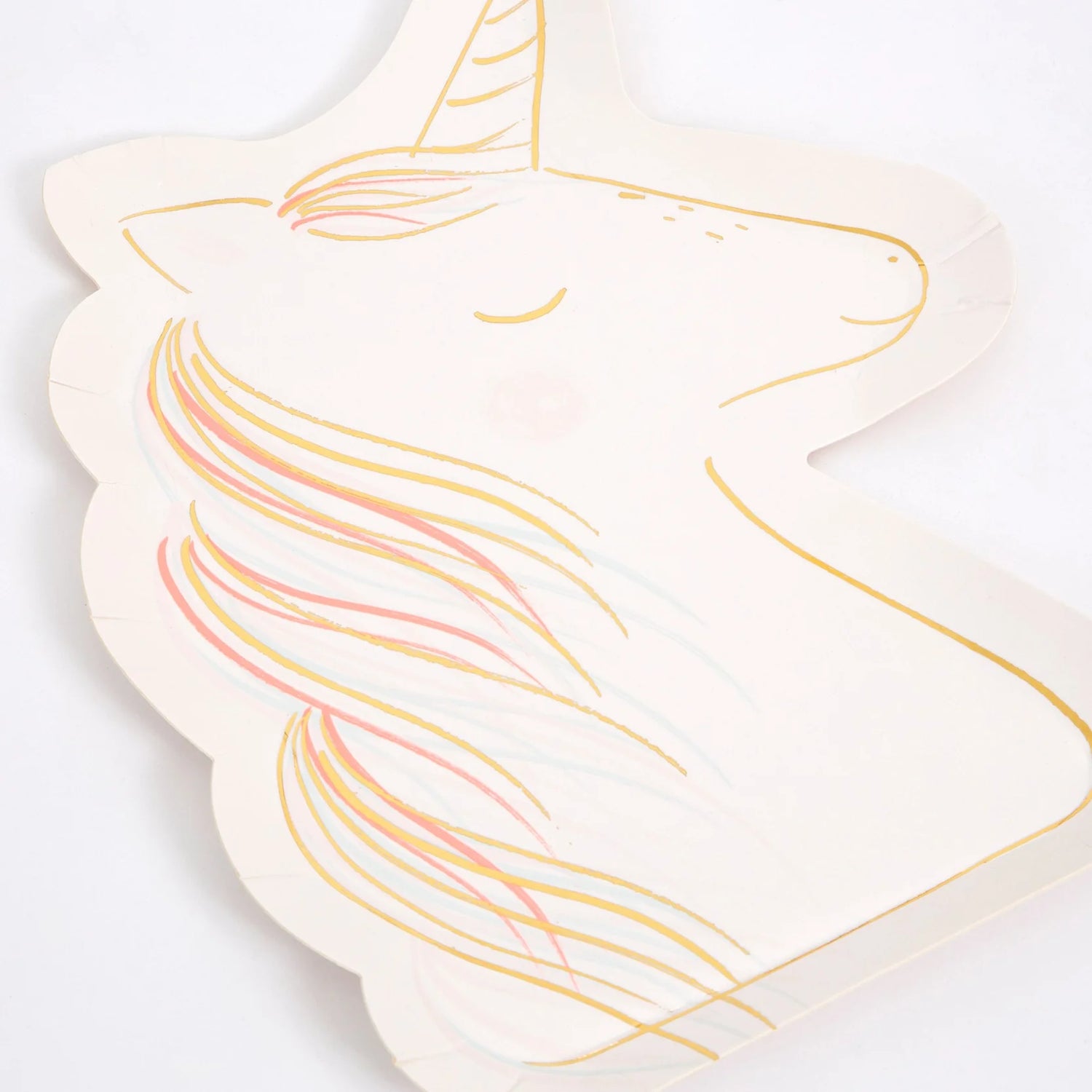 Unicorn Plates , Set of 8 Gold Foil Unicorn Paper Plates by Meri Meri, Great for a Unicorn-Themed Birthday Party - Cohasset Party Supply