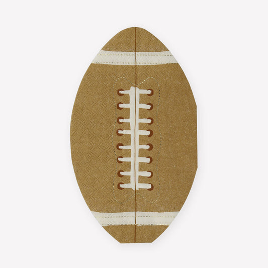 Football Napkins, Set of 16 Football Napkins by Meri Meri, 7.75" Tall - Cohasset Party Supply