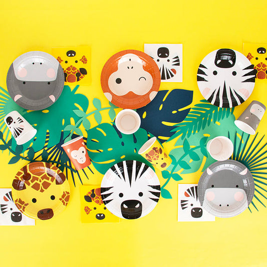 Safari Animal Party Cups, Set of 8 Paper Safari Cups, From My Little Day