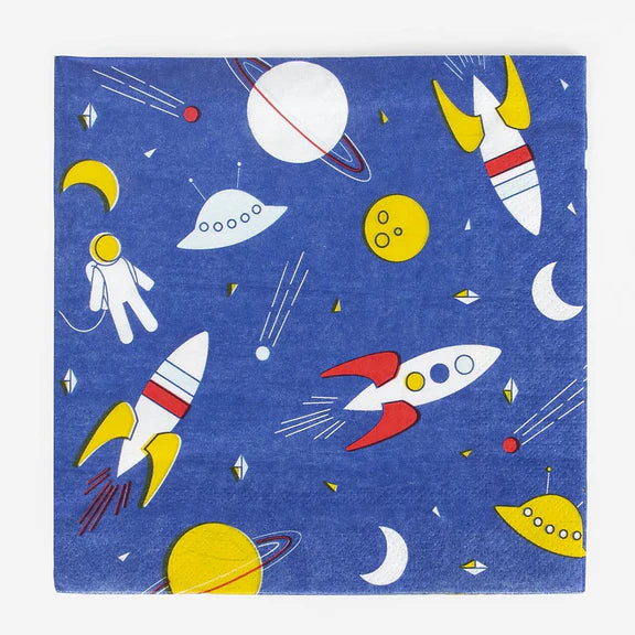 Space Party Napkins, Set of 20 Space Themed Paper Napkins, From My Little Day