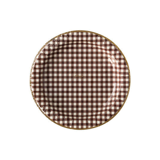 Brown Gingham Thanksgiving Charger Plate, Harvest Brown Gingham Check 11" Plate from My Mind's Eye