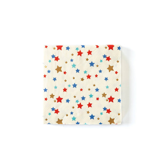 My Mind’s Eye - SSP838 - Gold Foiled Lots of Stars 5" Napkin - Cohasset Party Supply