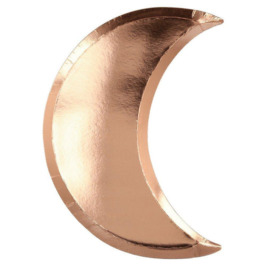 Copper Moon Paper Plates, Set of 8 Vintage Halloween Copper Moon Party Plates by Meri Meri, - Cohasset Party Supply