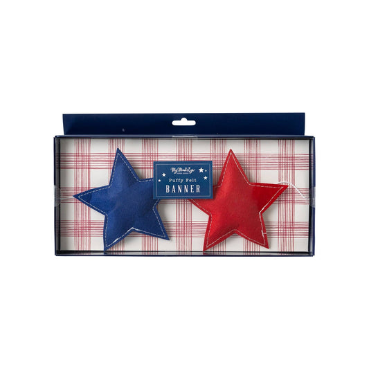 My Mind’s Eye - PLHB73 -  Puffy Star Felt Banner - Cohasset Party Supply