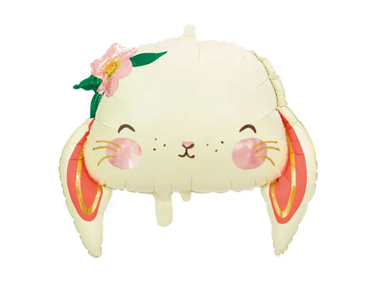 Large Easter Bunny Balloon, 20" Long, Inflate with Helium or Self-Inflate with a Straw - Cohasset Party Supply