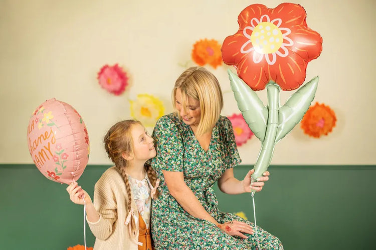 Large Flower Balloon, 30" Tall, Inflate with Helium or Self-Inflate with a Straw, Fun Floral Decor! - Cohasset Party Supply