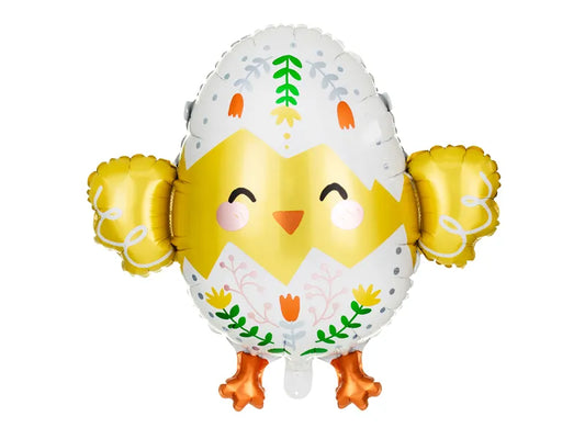Large Easter Chick Balloon, 22" Tall, Inflate with Helium or Self-Inflate with a Straw - Cohasset Party Supply