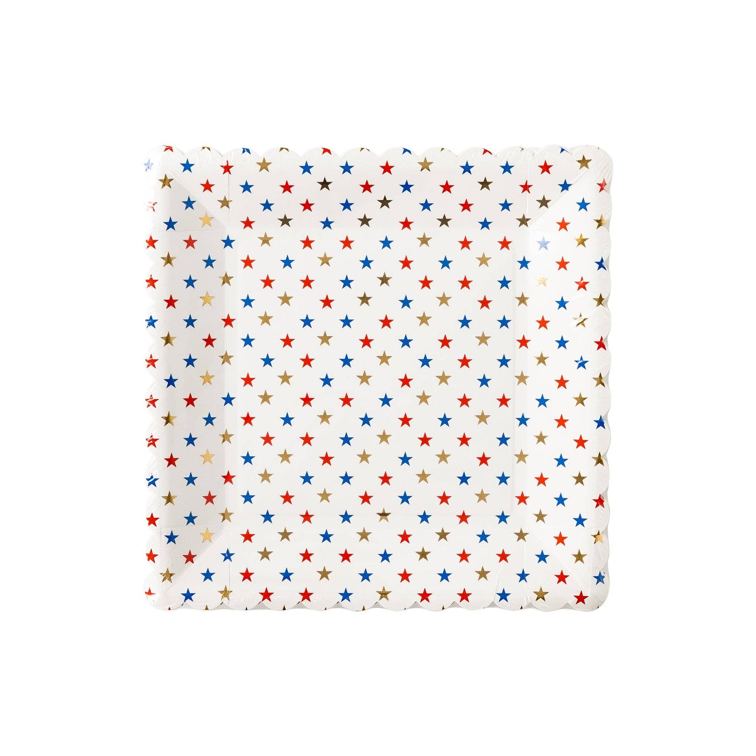 My Mind’s Eye - PLTS365F-MME - Square Star Scallop Paper Plate - Cohasset Party Supply