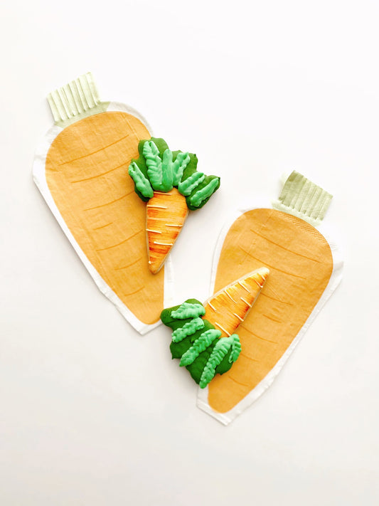 Carrot Shaped Napkin, Set of 24 Adorable Easter Napkins for your Easter Table or Easter Occasions Bins - Cohasset Party Supply