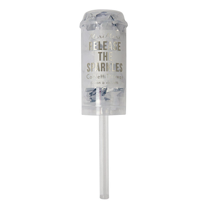 Silver Confetti Popper, Release the Sparkles at Your Next Party, Confetti Push Popper - Cohasset Party Supply