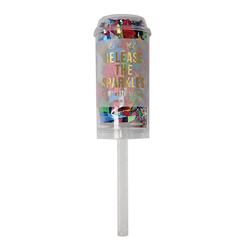 Rainbow Confetti Popper, Release the Sparkles at Your Next Party, Meri Meri Multicolor Confetti Push Popper - Cohasset Party Supply