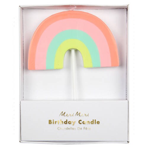 Rainbow Birthday Candle, Meri Meri Rainbow Candle, Perfect for a Rainbow-Themed Birthday Party - Cohasset Party Supply