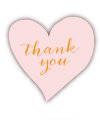 Pink and Gold Foil Heart Thank You Sticker Seals - Set of 24 Pink Heart Thank You Stickers - Great To Seal Favor or Treat Bags - Cohasset Party Supply