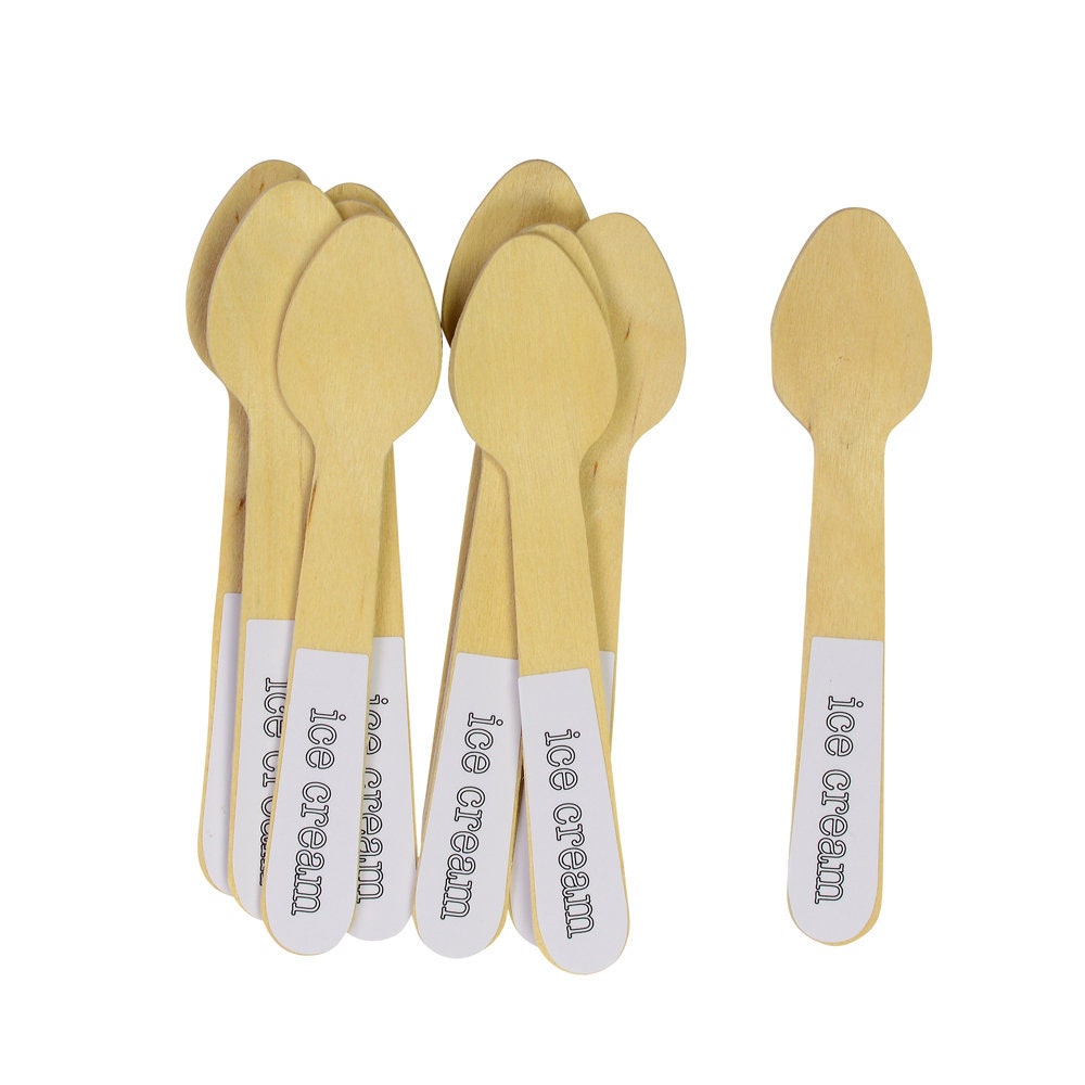 Mini Wooden Ice Cream Spoons, Set of 12 Mini Wooden Spoons,  Perfect for an Ice Cream Party! - Cohasset Party Supply