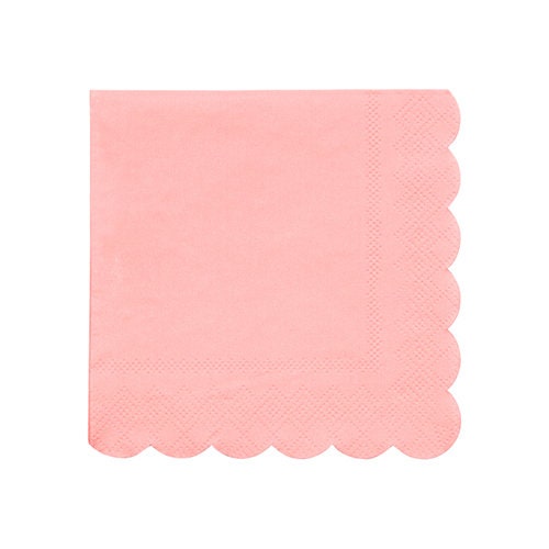 Neon Coral Small Napkins, Set of 20 Meri Meri Beautiful Basics Small Neon Coral Napkins - Cohasset Party Supply