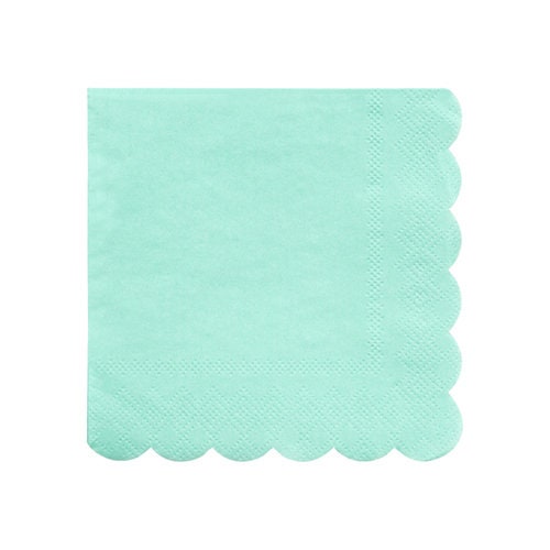 Mint Small Napkins, Set of 20 Meri Meri Beautiful Basics Small Mint Napkins - Great for birthday parties and showers! - Cohasset Party Supply