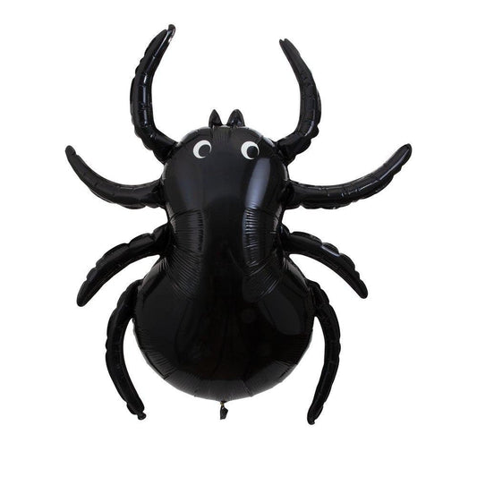 Giant Spider Balloons, Set of 3 Meri Meri Large Black Spider Balloons with Silver Cord Details, Great Halloween decor! - Cohasset Party Supply