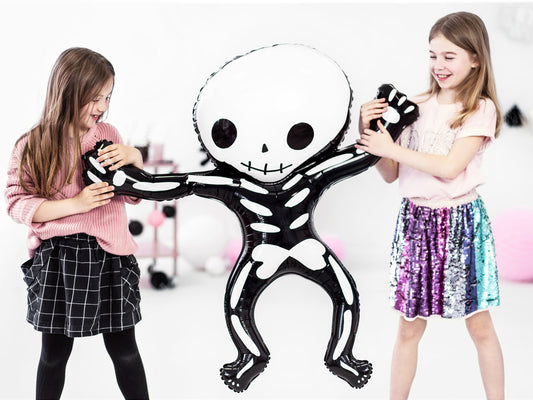 Giant Skeleton Balloon, Large Black and White Skeleton Balloon, Great Halloween decor! - Cohasset Party Supply