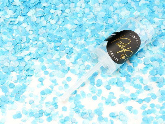 Blue Confetti Push Pop, Release the Blue at Your Next Party with this Blue Confetti Push Popper - Cohasset Party Supply