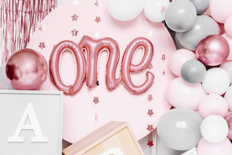 Rose Gold One Balloon, First Birthday Balloon Kit, Great for Baby's First Birthday! - Cohasset Party Supply