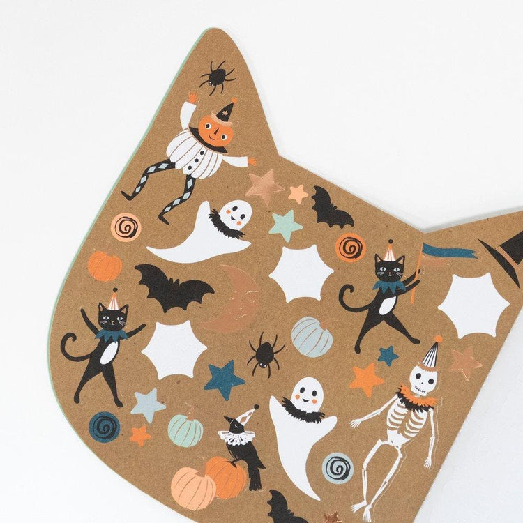 Black Cat Halloween Sticker and Coloring Book, Meri Meri Halloween Sticker and Sketch Book, Great Halloween Gift for Kids! - Cohasset Party Supply