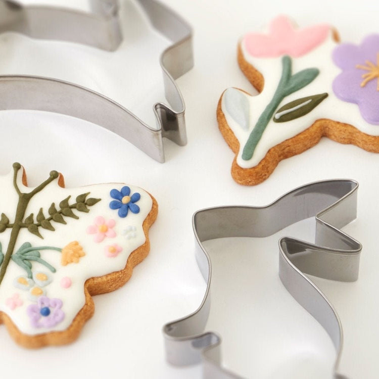 Easter Cookie Cutters, Includes 4 Meri Meri Easter Cookie Cutters in Bunny, Flower, & Butterfly Shapes, Great for Easter Parties! - Cohasset Party Supply