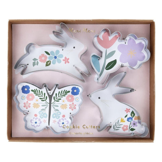 Easter Cookie Cutters, Includes 4 Meri Meri Easter Cookie Cutters in Bunny, Flower, & Butterfly Shapes, Great for Easter Parties! - Cohasset Party Supply