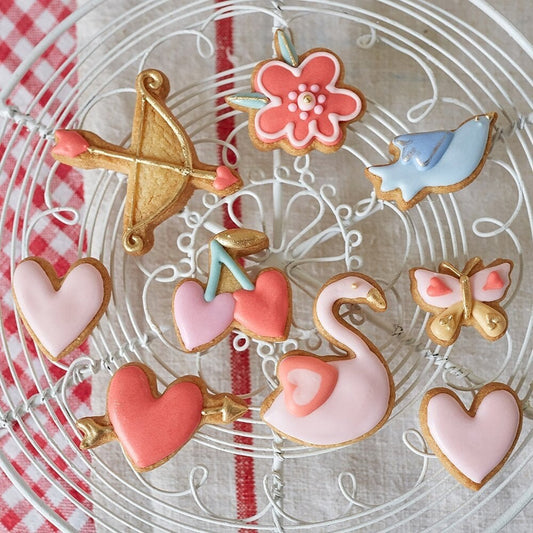 Valentine Mini Cookie Cutters, Set of 8 Meri Meri Valentine's Day  Cookie Cutters including Hearts, Flowers, Birds, and a Bow & Arrow - Cohasset Party Supply