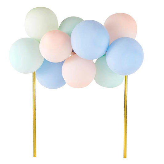 Pastel Balloon Cake Topper Kit, Cake Topper Includes 11 Mini Pastel Balloons, 6.25" x 10" H - Cohasset Party Supply