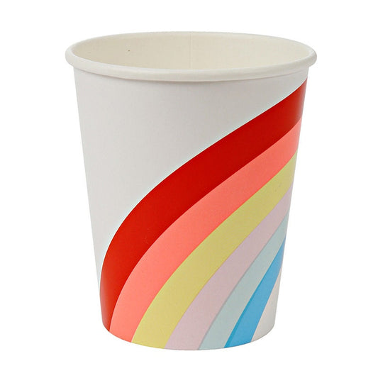 Rainbow Party Cups, Set of 12 Meri Meri Colorful Rainbow Hot or Cold Party Cups, Perfect for Birthday Parties and St. Patrick's Day! - Cohasset Party Supply