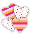 Pink and Peach Heart Thank You Sticker Seals,  Set of 24 Pink and Orange Heart Thank You Stickers,  Great To Seal Favor Bags - Cohasset Party Supply