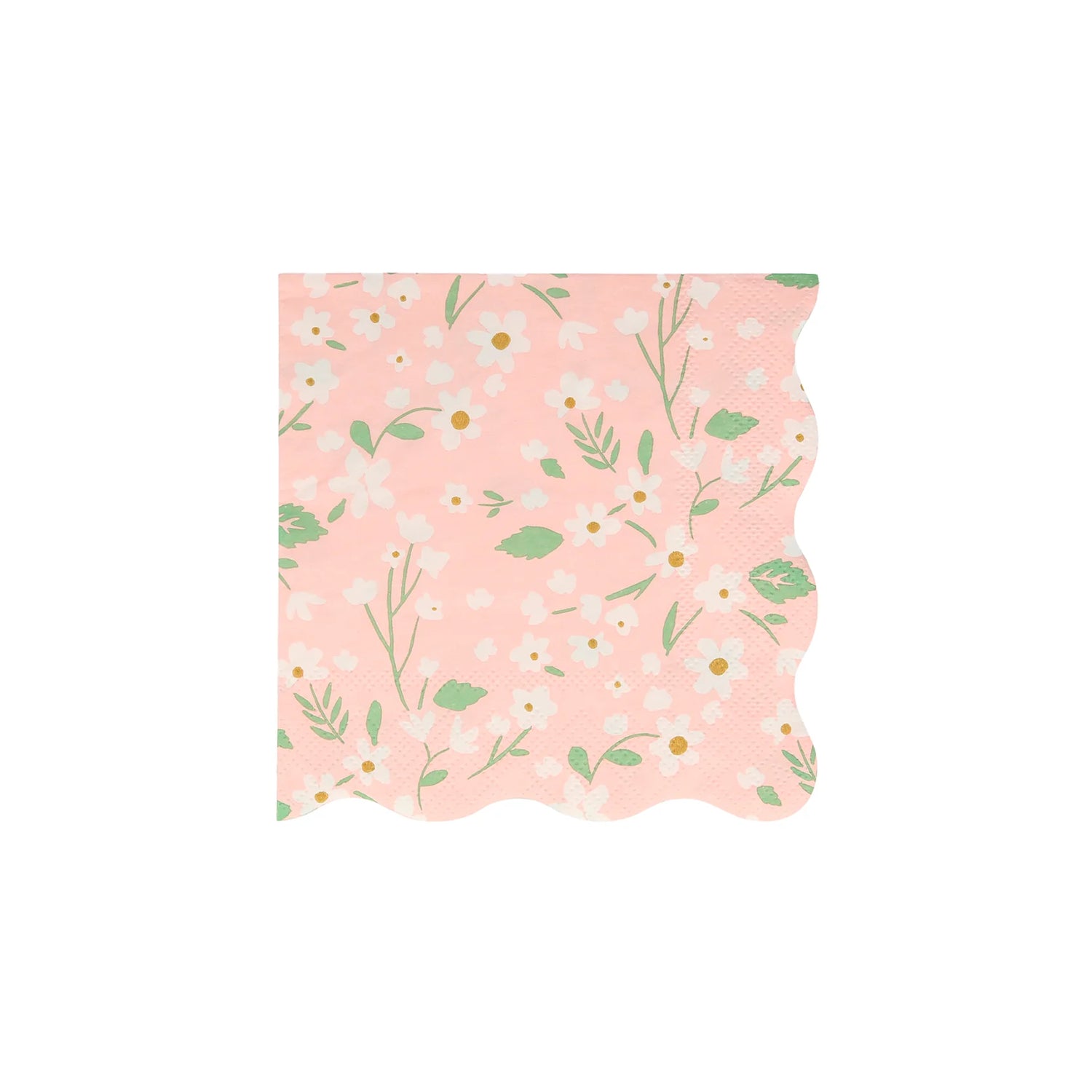 Ditsy Floral Small Napkins, Set of 20 Small Floral Paper Napkins in 4 Different Colors with Scallop Edging by Meri Meri - Cohasset Party Supply