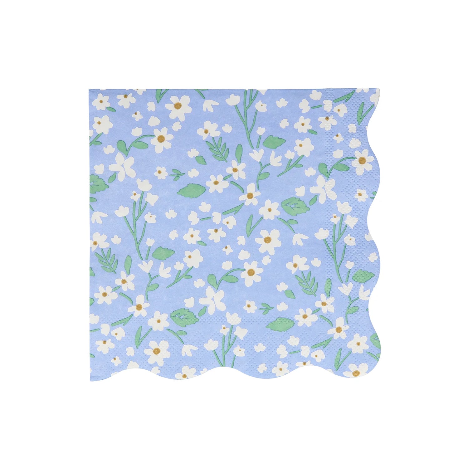 Ditsy Floral Large Napkins, Set of 20 Large Floral Paper Napkins in 4 Different Colors with Scallop Edging by Meri Meri - Cohasset Party Supply