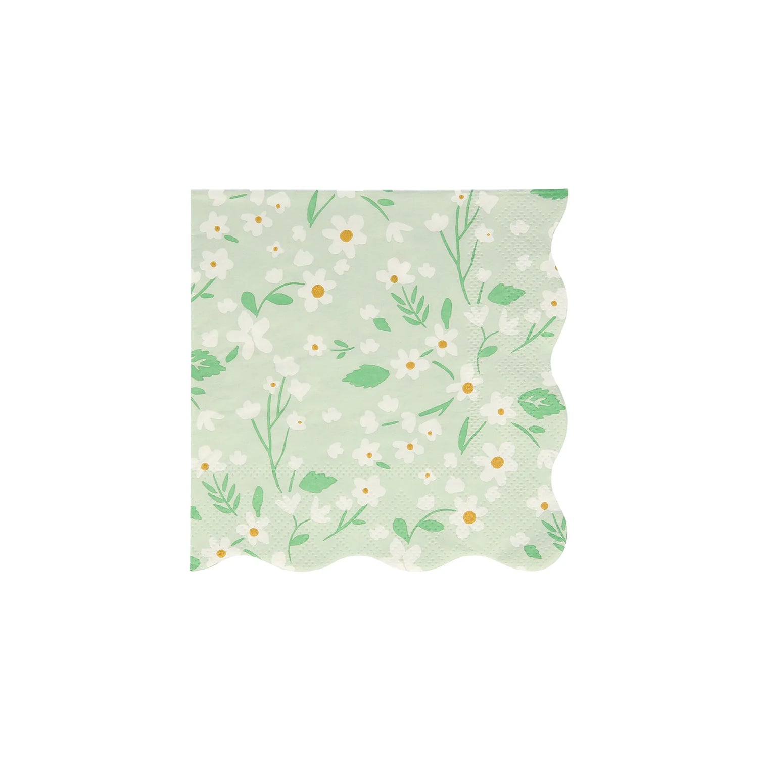 Ditsy Floral Small Napkins, Set of 20 Small Floral Paper Napkins in 4 Different Colors with Scallop Edging by Meri Meri - Cohasset Party Supply