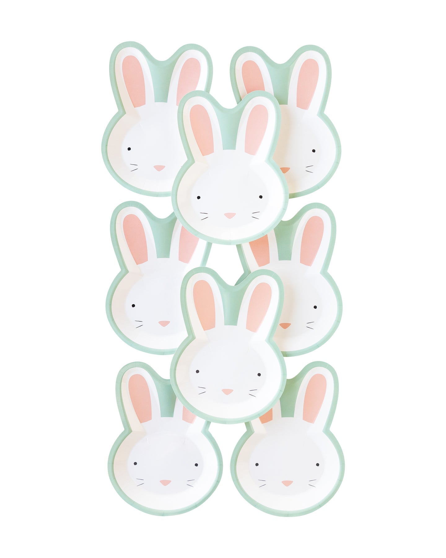 Blue Easter Bunny Shaped Plates, Set of 8 Bunny Plates - Cohasset Party Supply